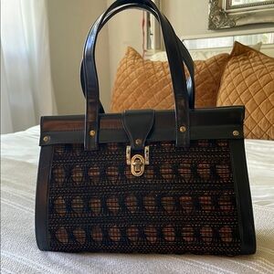 Vintage Meyers’s USA  Black and Brown woven handbag
